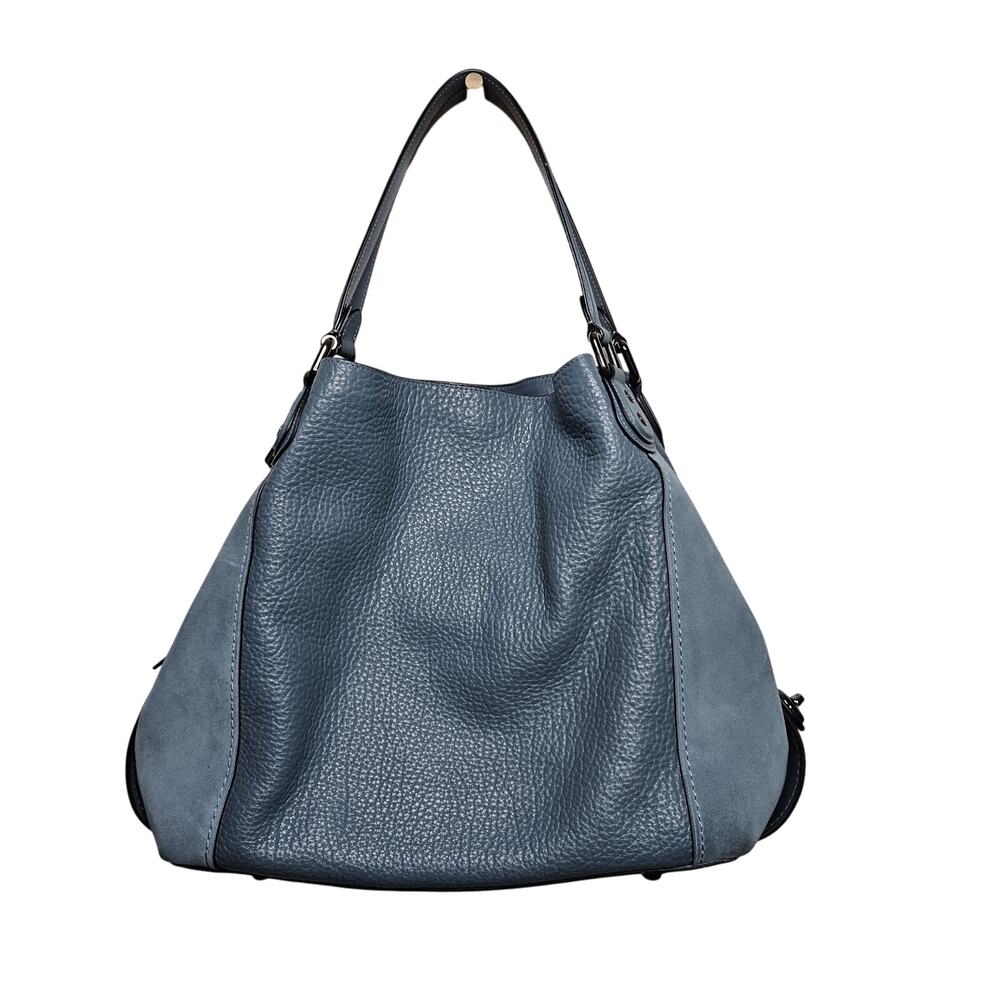 Coach Shoulder Bag Oversized Satchel With 3 Sections & Zipper With Turn Lock